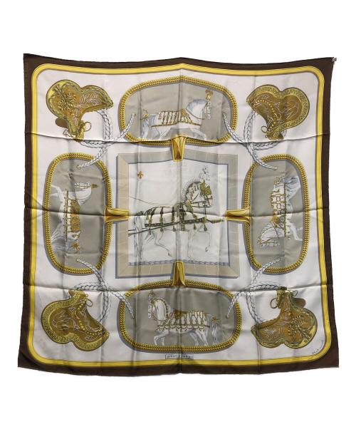 HERMES（エルメス）HERMES (エルメス) カレ90 	グランアパラ 盛装の馬 ブラウンの古着・服飾アイテム