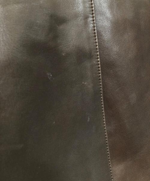 CELINE（セリーヌ）CELINE (セリーヌ) ラムレザースカート ダークブラウン サイズ:36の古着・服飾アイテム