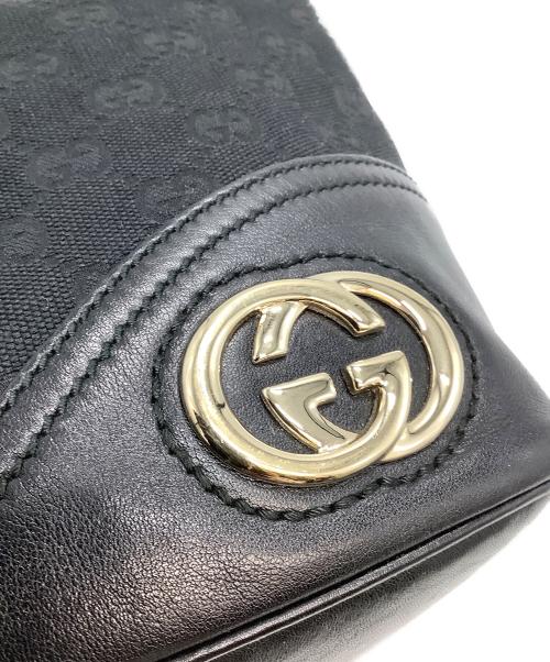 GUCCI（グッチ）GUCCI (グッチ) GGキャンバスワンショルダーバッグ　インターロッキングGG ブラックの古着・服飾アイテム
