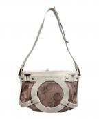 Salvatore Ferragamoサルヴァトーレ フェラガモ）の古着「ガンチーニショルダーバッグ」｜ホワイト×ピンク