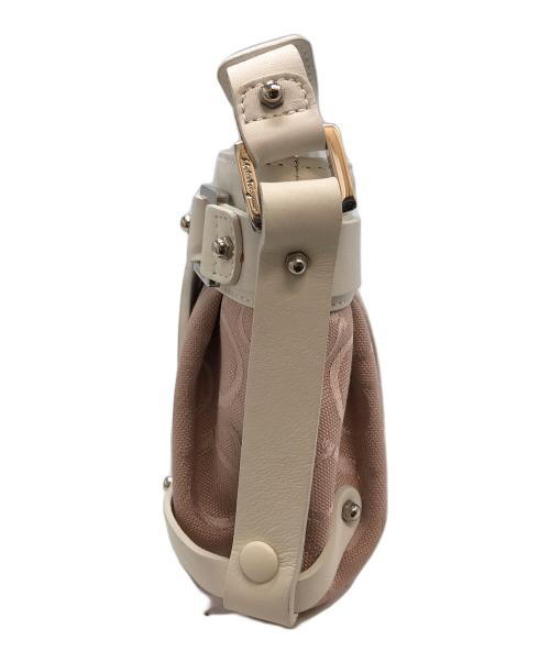 Salvatore Ferragamo（サルヴァトーレ フェラガモ）Salvatore Ferragamo (サルヴァトーレ フェラガモ) ガンチーニショルダーバッグ ホワイト×ピンクの古着・服飾アイテム