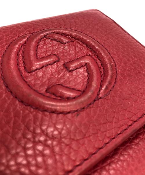 GUCCI（グッチ）GUCCI (グッチ) ソーホー インターロッキングG 3つ折り財布 レッドの古着・服飾アイテム