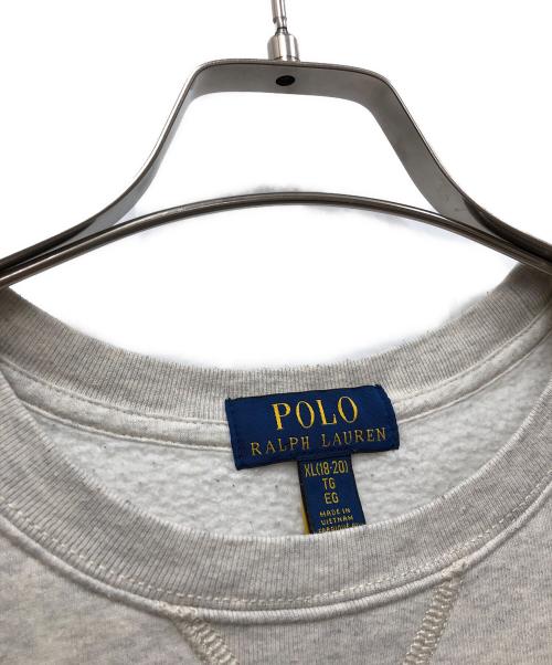 POLO RALPH LAUREN（ポロ・ラルフローレン）POLO RALPH LAUREN (ポロ・ラルフローレン) 刺繍ロゴスェット ライトグレー サイズ:XLの古着・服飾アイテム