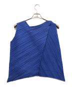 PLEATS PLEASEプリーツプリーズ）の古着「ノースリーブカットソー」｜ブルー