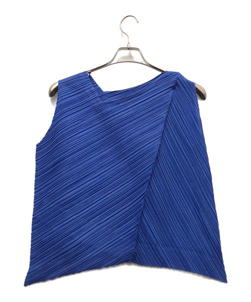 PLEATS PLEASE（プリーツプリーズ）PLEATS PLEASE (プリーツプリーズ) ノースリーブカットソー ブルー サイズ:3の古着・服飾アイテム