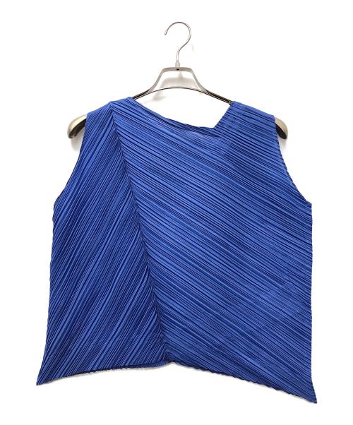 PLEATS PLEASE（プリーツプリーズ）PLEATS PLEASE (プリーツプリーズ) ノースリーブカットソー ブルー サイズ:3の古着・服飾アイテム