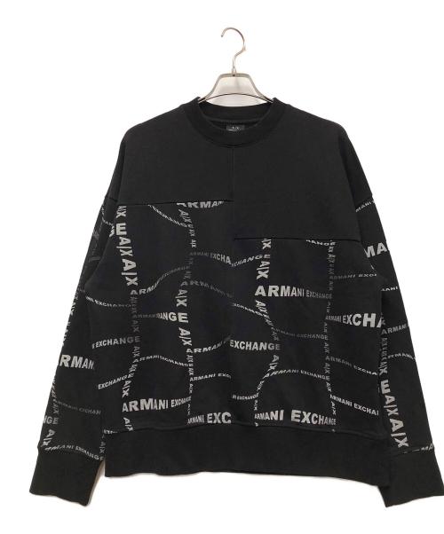 ARMANI EXCHANGE（アルマーニ エクスチェンジ）ARMANI EXCHANGE (アルマーニ エクスチェンジ) クルーネックスウェット ブラック サイズ:Lの古着・服飾アイテム
