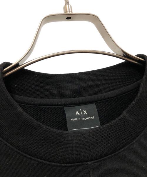 ARMANI EXCHANGE（アルマーニ エクスチェンジ）ARMANI EXCHANGE (アルマーニ エクスチェンジ) クルーネックスウェット ブラック サイズ:Lの古着・服飾アイテム