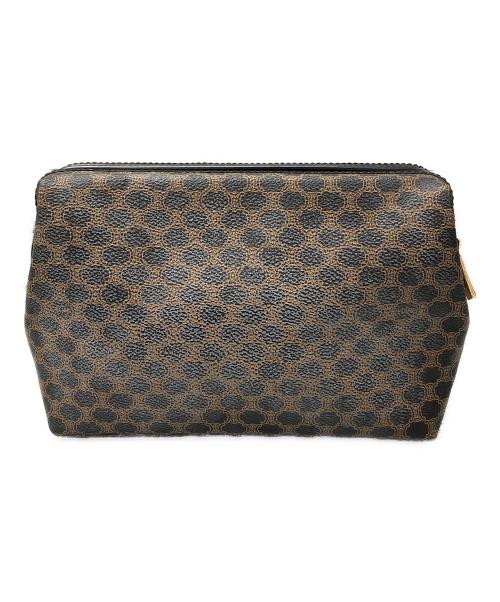 CELINE（セリーヌ）CELINE (セリーヌ) マカダム　クラッチバッグ ブラウンの古着・服飾アイテム