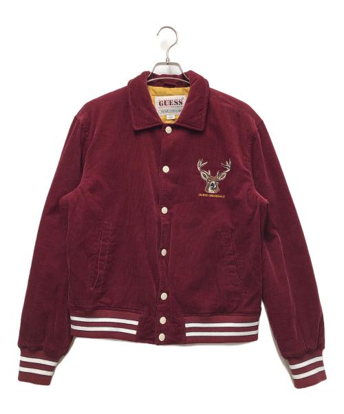 GUESS（ゲス）GUESS (ゲス) コーデュロイジャケット レッド×イエロー サイズ:Sの古着・服飾アイテム