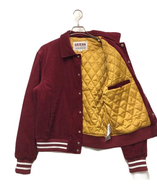 GUESS（ゲス）GUESS (ゲス) コーデュロイジャケット レッド×イエロー サイズ:Sの古着・服飾アイテム
