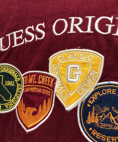 GUESS（ゲス）GUESS (ゲス) コーデュロイジャケット レッド×イエロー サイズ:Sの古着・服飾アイテム