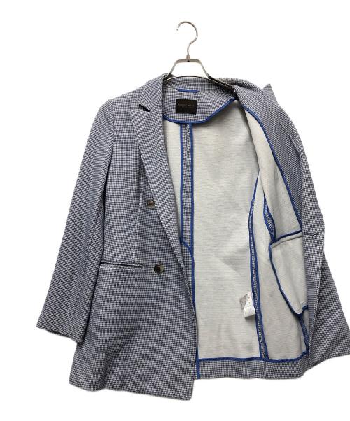 TOMORROW LAND collection（トゥモローランドコレクション）TOMORROW LAND collection (トゥモローランドコレクション) ジャージーシェファードチェックダブルブレストジャケット ブルー サイズ:36の古着・服飾アイテム