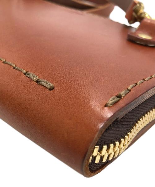 Herz（ヘルツ）Herz (ヘルツ) 牛革　ウォレットショルダーバック ブラウンの古着・服飾アイテム