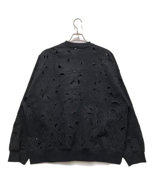 MAISON SPECIAL（メゾンスペシャル）MAISON SPECIAL (メゾンスペシャル) リーフカットワークエンブロイダリークルーネックスウェット ブラック サイズ:01の古着・服飾アイテム
