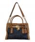 MICHAEL KORS (マイケル・コース) ハミルトンクロコ型押しデニム2wayショルダーバッグ ブラウン×ネイビー：8000円