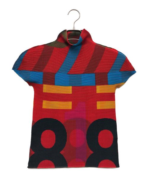 me ISSEY MIYAKE（ミーイッセイ ミヤケ）me ISSEY MIYAKE (ミーイッセイ ミヤケ) 半袖カットソー レッド サイズ:不明の古着・服飾アイテム