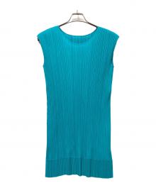 PLEATS PLEASE（プリーツプリーズ）の古着「ノースリーブカットソー」｜グリーン