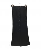 ISSEY MIYAKEイッセイミヤケ）の古着「ボタンダウンプリーツスカート」｜ブラック