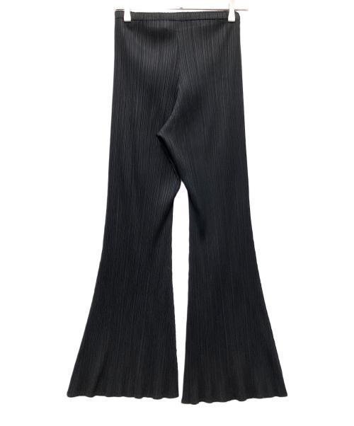 PLEATS PLEASE（プリーツプリーズ）PLEATS PLEASE (プリーツプリーズ) プリーツフレアパンツ ブラック サイズ:2の古着・服飾アイテム