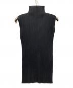 PLEATS PLEASEプリーツプリーズ）の古着「ノースリーブカットソー」｜ブラック