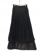 UN3D.アンスリード）の古着「メッシュオリガミプリーツスカート」｜ブラック