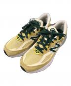 NEW BALANCEニューバランス）の古着「ローカットスニーカーU990TE6」｜ベージュ×グリーン