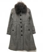 BURBERRY BLUE LABELバーバリーロンドンブルーレーベル）の古着「アンゴラ混Aラインコート」｜グレー