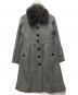 BURBERRY BLUE LABEL（バーバリーロンドンブルーレーベル）の古着「アンゴラ混Aラインコート」｜グレー