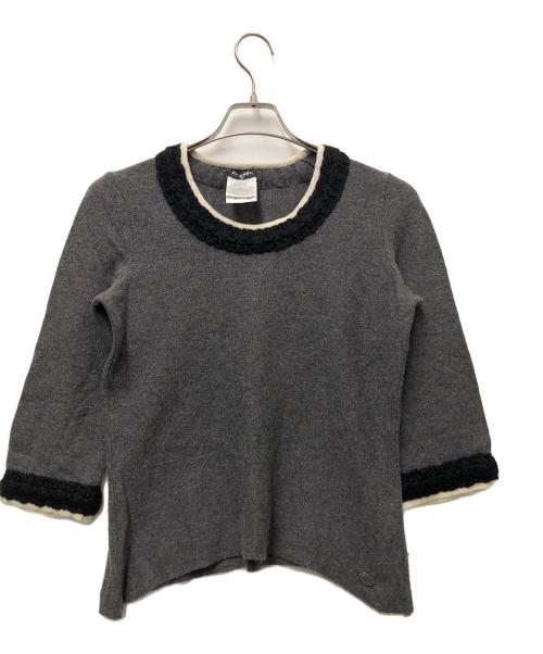CHANEL（シャネル）CHANEL (シャネル) 厚手ニット グレー サイズ:42の古着・服飾アイテム