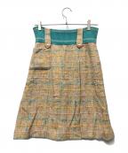 CHANELシャネル）の古着「ツイードスカート」｜ベージュ×ブルー