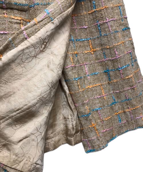 CHANEL（シャネル）CHANEL (シャネル) ツイードスカート ベージュ×ブルー サイズ:40の古着・服飾アイテム