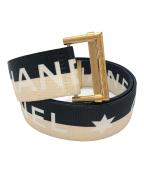 CHANELシャネル）の古着「デカココマーク ベルト」｜ベージュ×ブラック