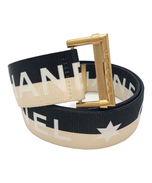 CHANEL（シャネル）CHANEL (シャネル) デカココマーク ベルト ベージュ×ブラックの古着・服飾アイテム