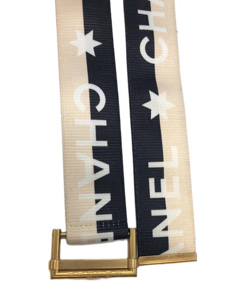 CHANEL（シャネル）CHANEL (シャネル) デカココマーク ベルト ベージュ×ブラックの古着・服飾アイテム