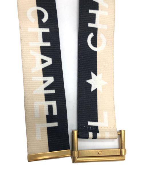 CHANEL（シャネル）CHANEL (シャネル) デカココマーク ベルト ベージュ×ブラックの古着・服飾アイテム
