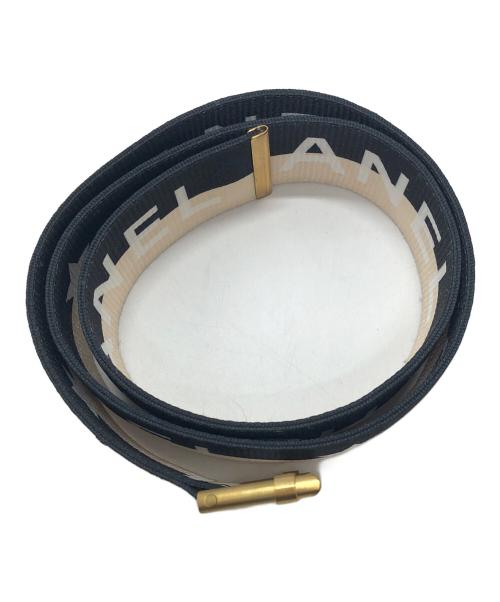 CHANEL（シャネル）CHANEL (シャネル) デカココマーク ベルト ベージュ×ブラックの古着・服飾アイテム