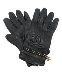 CHANEL（シャネル）の古着「デカココマーク レザーグローブ」｜ブラック