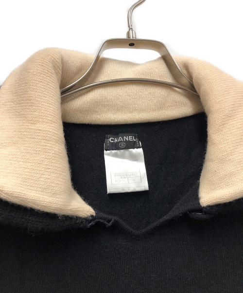 CHANEL（シャネル）CHANEL (シャネル) 厚手ニット ブラック×ベージュ サイズ:42の古着・服飾アイテム