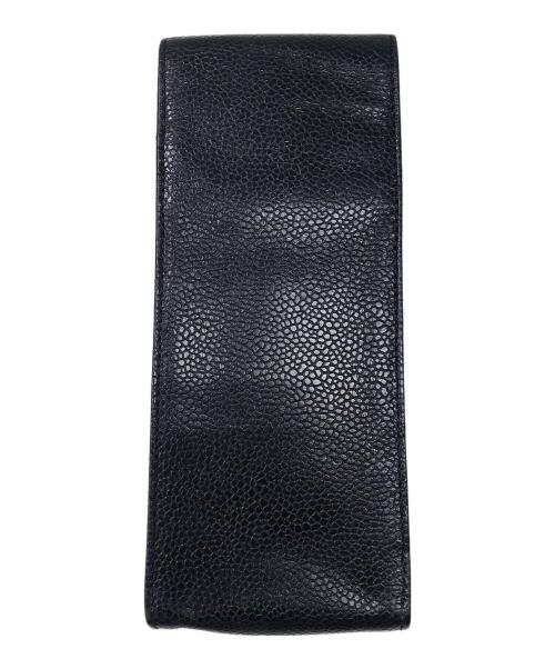 CHANEL（シャネル）CHANEL (シャネル) キャビアスキンメガネケース ブラックの古着・服飾アイテム