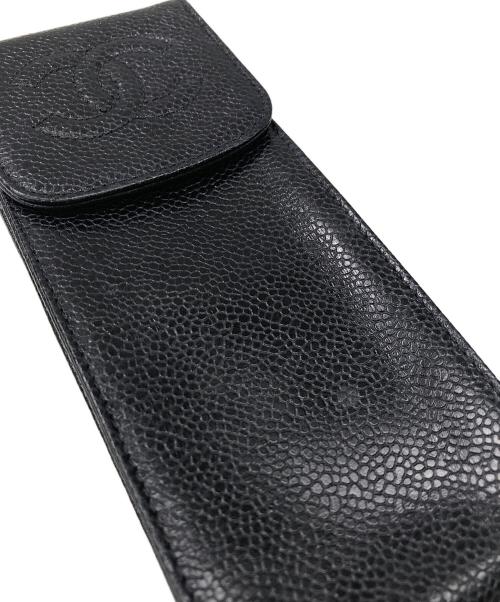 CHANEL（シャネル）CHANEL (シャネル) キャビアスキンメガネケース ブラックの古着・服飾アイテム