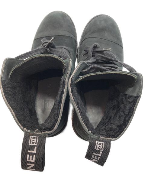 CHANEL（シャネル）CHANEL (シャネル) レースアップワークブーツ ブラック サイズ:38の古着・服飾アイテム