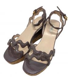 PRADA（プラダ）の古着「ウェッジソールサンダル」｜グレー