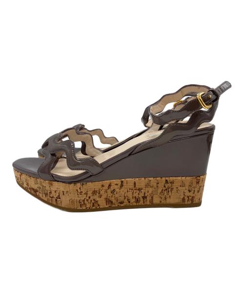 PRADA（プラダ）PRADA (プラダ) ウェッジソールサンダル グレー サイズ:36 1/2の古着・服飾アイテム