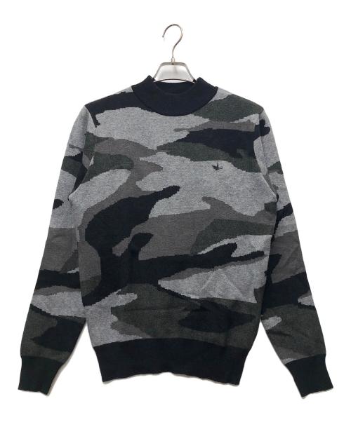 1PIU1UGUALE3 RELAX（ウノピゥウノウグァーレトレ リラックス）1piu1uguale3 relax (ウノピゥウノウグァーレトレ リラックス) 厚手ニット グレー×ブラック サイズ:Lの古着・服飾アイテム