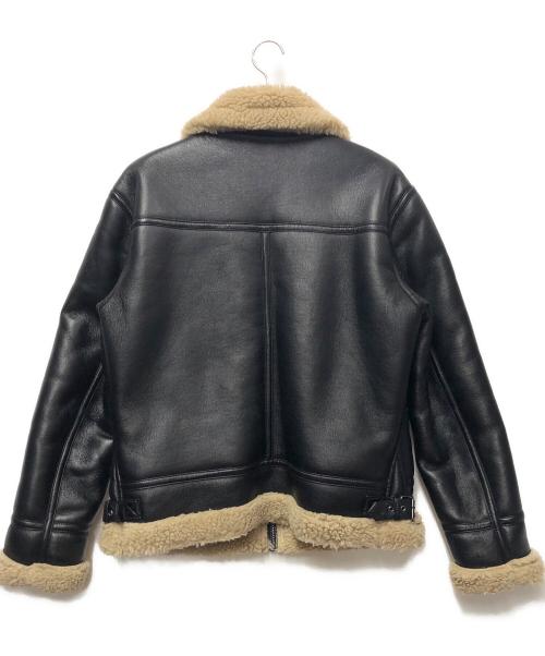 ZARA（ザラ）ZARA (ザラ) フェイクレザーフライトジャケット ブラック×ベージュ サイズ:Mの古着・服飾アイテム