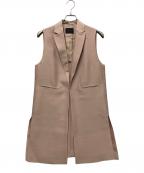 TOMORROW LANDトゥモローランド）の古着「ウールシルクタッサー ピークドラペルロングジレ」｜ピンク