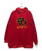 FUBUフブ）の古着「フリースプルオーバーパーカー」｜レッド