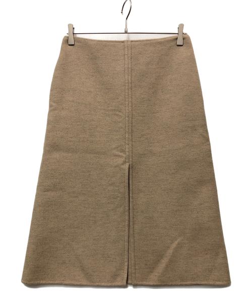 JIL SANDER（ジルサンダー）JIL SANDER (ジルサンダー) ウ-ルスリットスカート ベージュ サイズ:32の古着・服飾アイテム