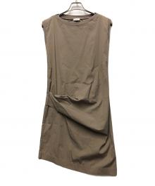 BRUNELLO CUCINELLI（ブルネロクチネリ）の古着「ノースリーブ・キャミソールワンピース」｜グレー